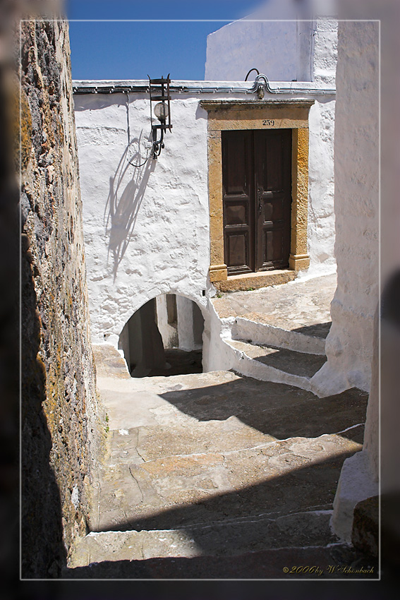 enge Gassen in Chora auf Patmos